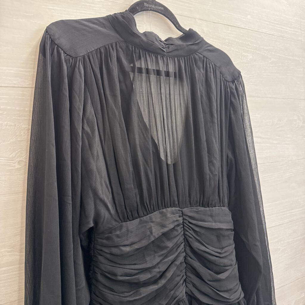 OPT Black Long Sleeve Mock Neck Dress Medium