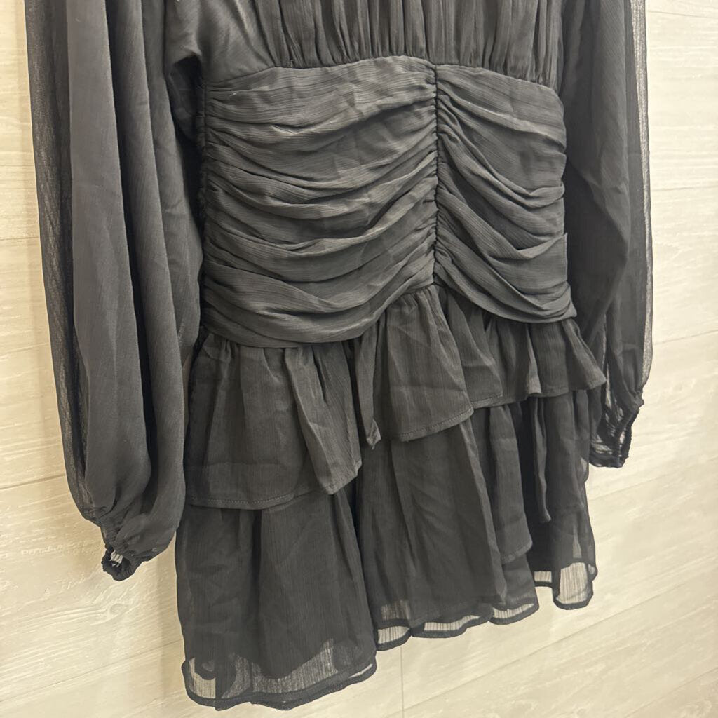 OPT Black Long Sleeve Mock Neck Dress Medium