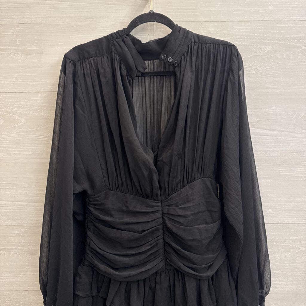 OPT Black Long Sleeve Mock Neck Dress Medium