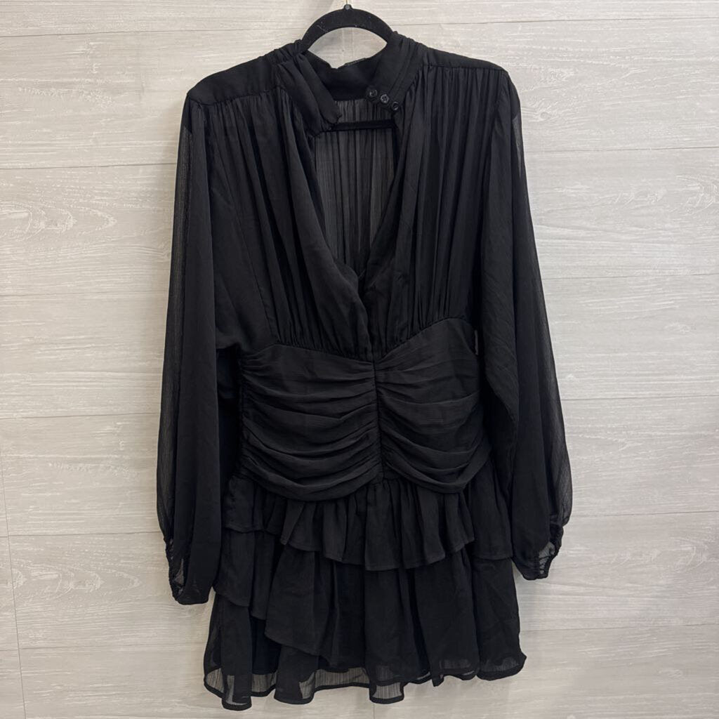 OPT Black Long Sleeve Mock Neck Dress Medium