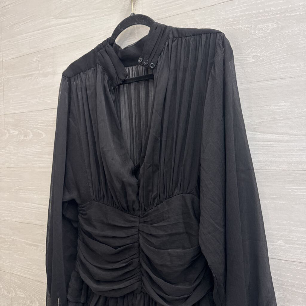 OPT Black Long Sleeve Mock Neck Dress Medium