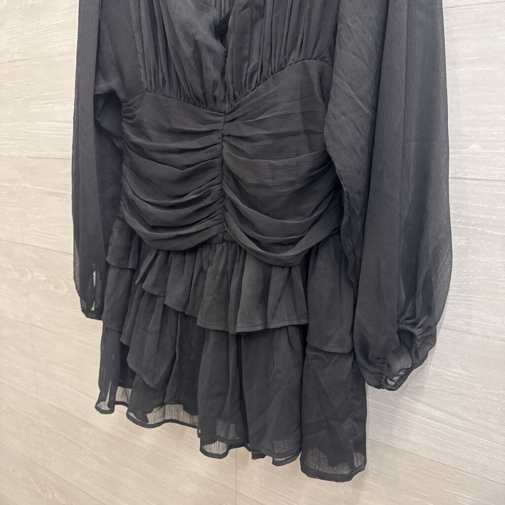 OPT Black Long Sleeve Mock Neck Dress Medium