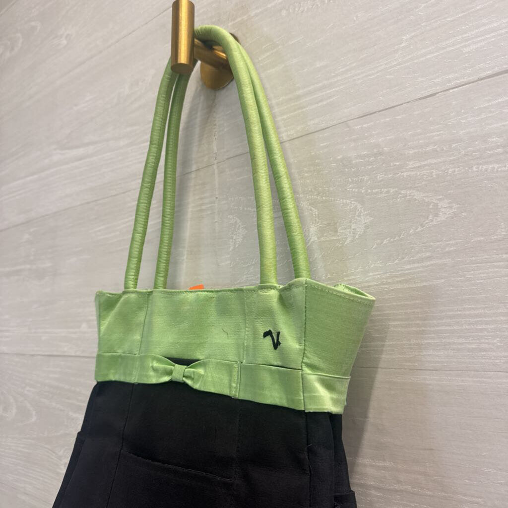 Claire V Black/ Green Shoulder Purse