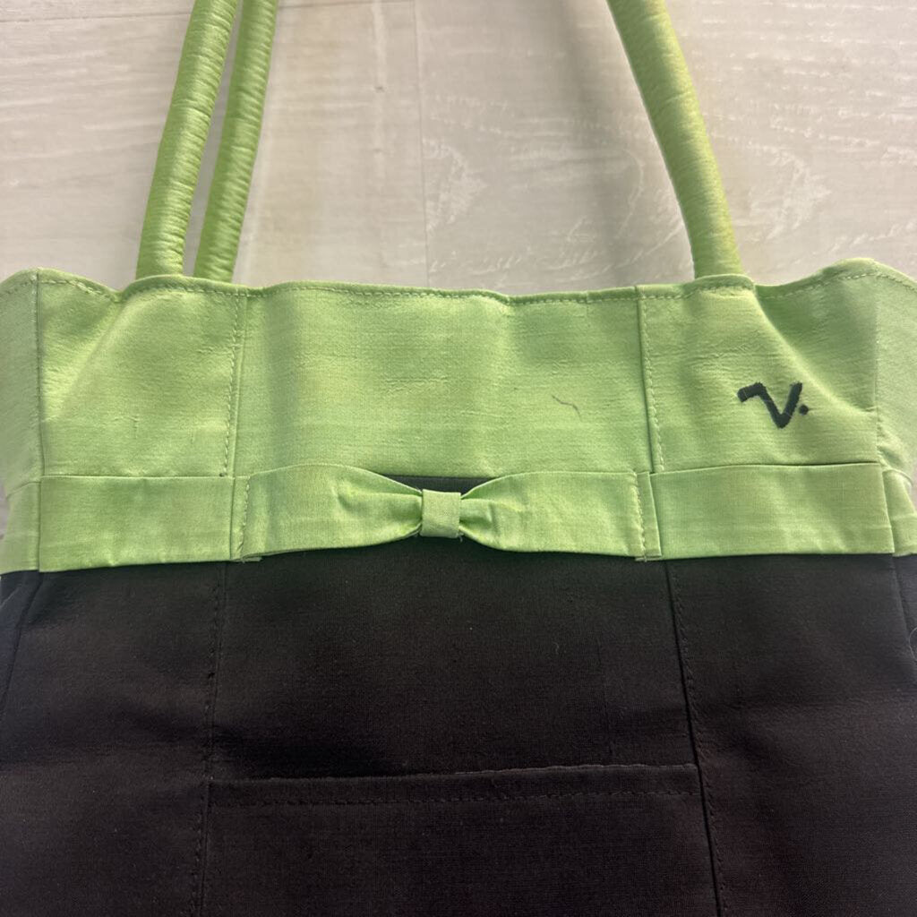 Claire V Black/ Green Shoulder Purse
