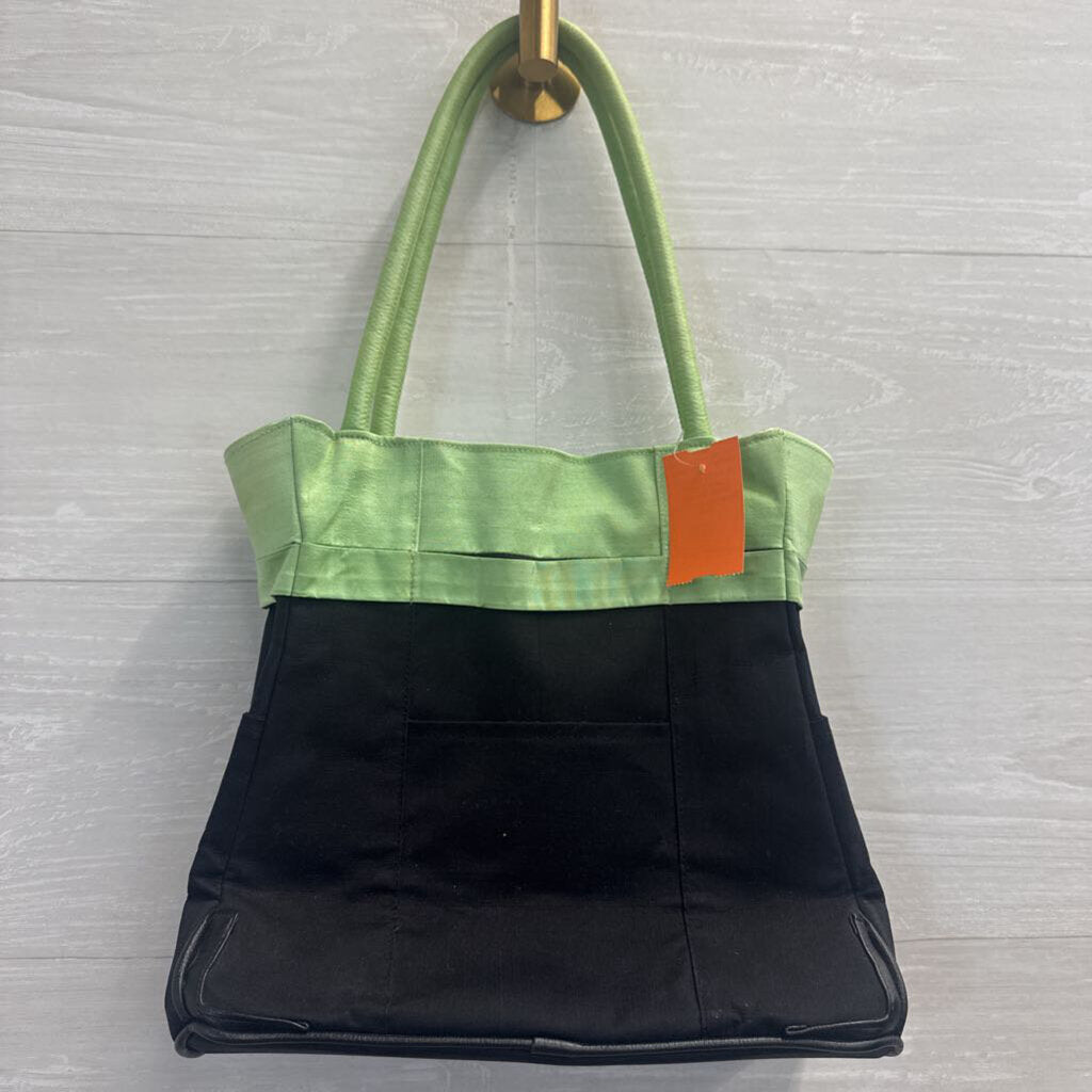 Claire V Black/ Green Shoulder Purse
