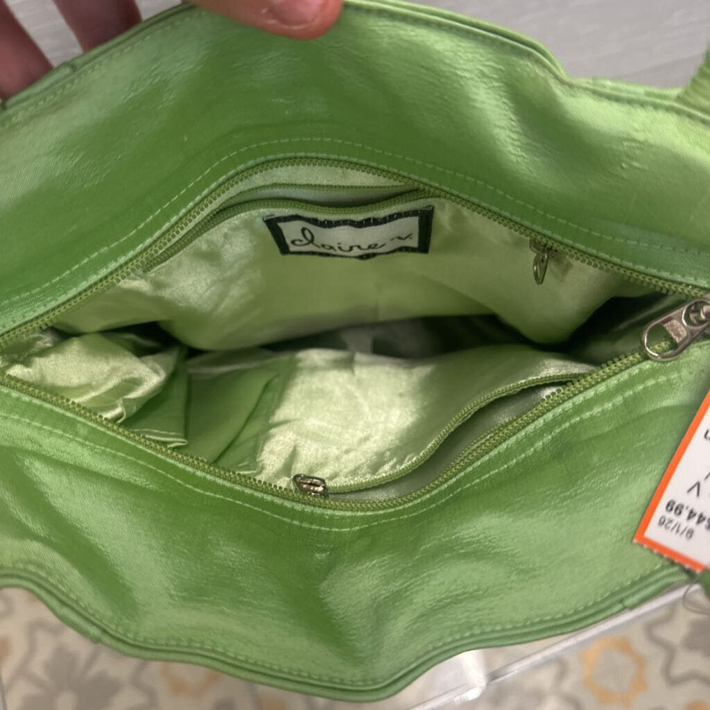 Claire V Black/ Green Shoulder Purse