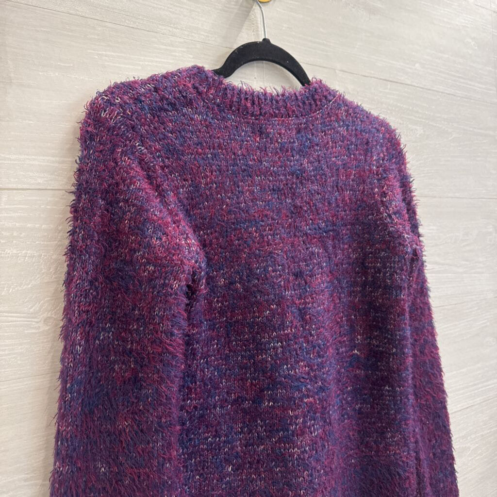 Loft Purple Soft Knit Long Sleeve Sweater Top Extra Small