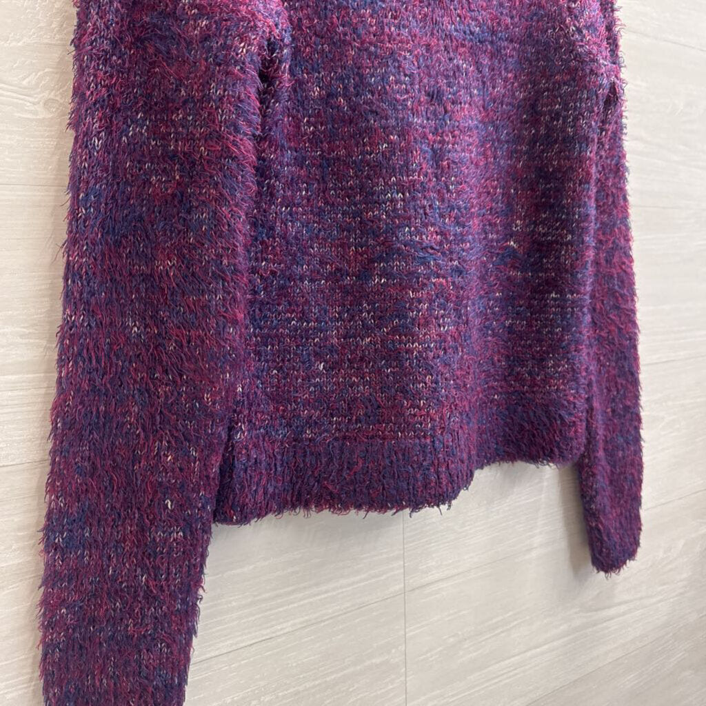 Loft Purple Soft Knit Long Sleeve Sweater Top Extra Small