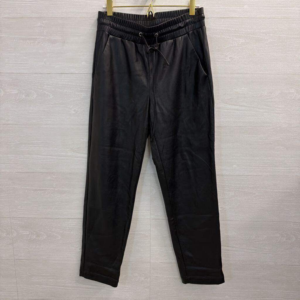 Loft Black Faux Leather Pull On Pants Extra Small