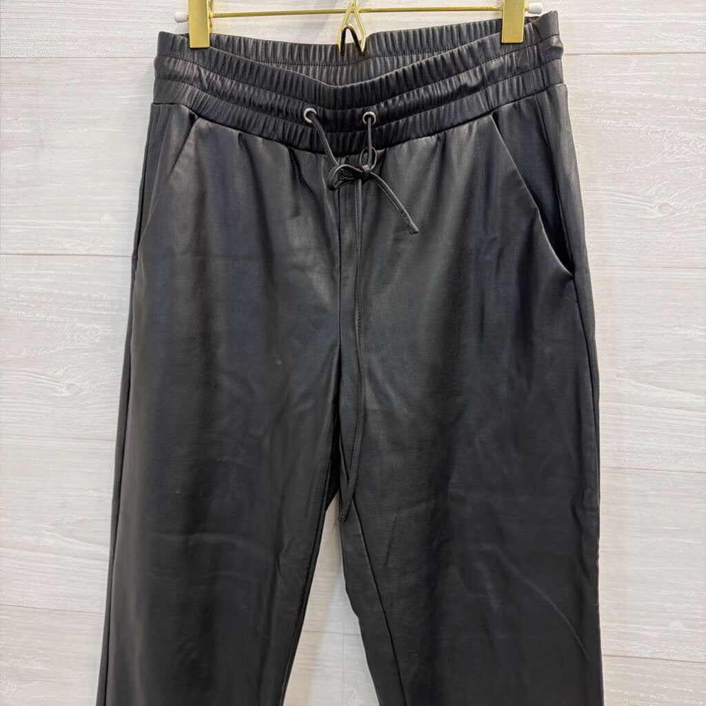Loft Black Faux Leather Pull On Pants Extra Small
