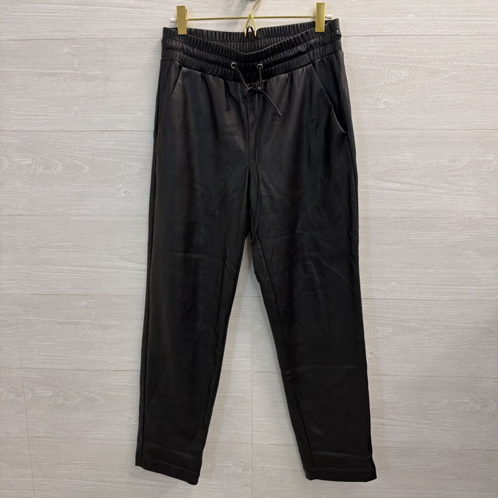 Loft Black Faux Leather Pull On Pants Extra Small