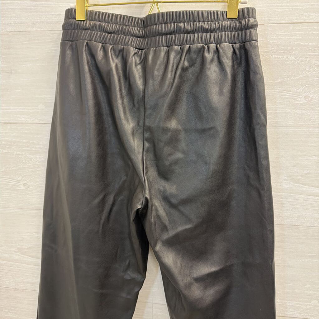 Loft Black Faux Leather Pull On Pants Extra Small