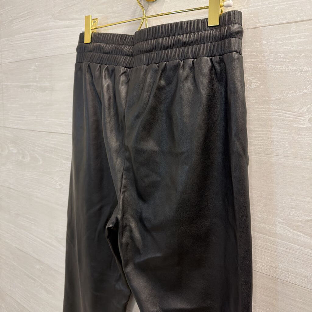 Loft Black Faux Leather Pull On Pants Extra Small