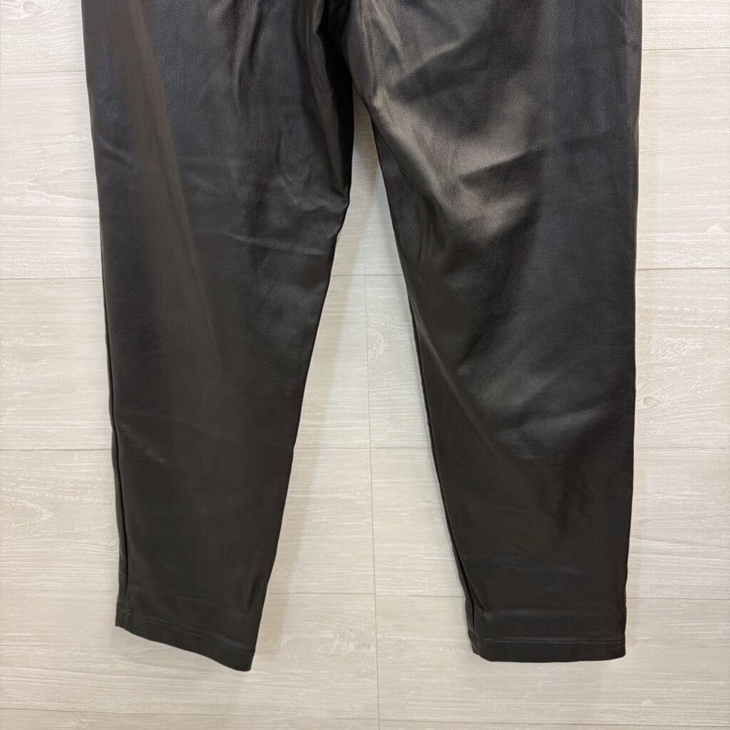 Loft Black Faux Leather Pull On Pants Extra Small