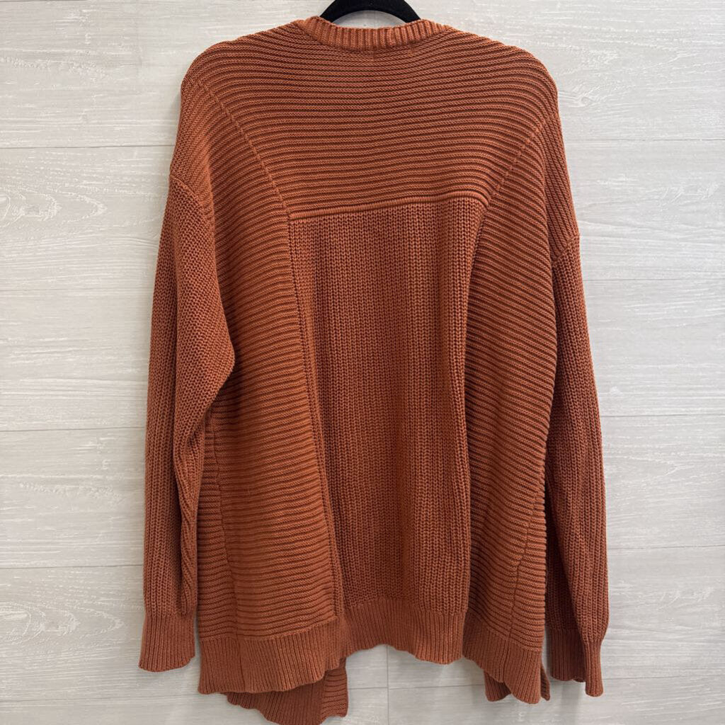 Grace and Lace Orange Knit Open Front Cardigan Sweater Large