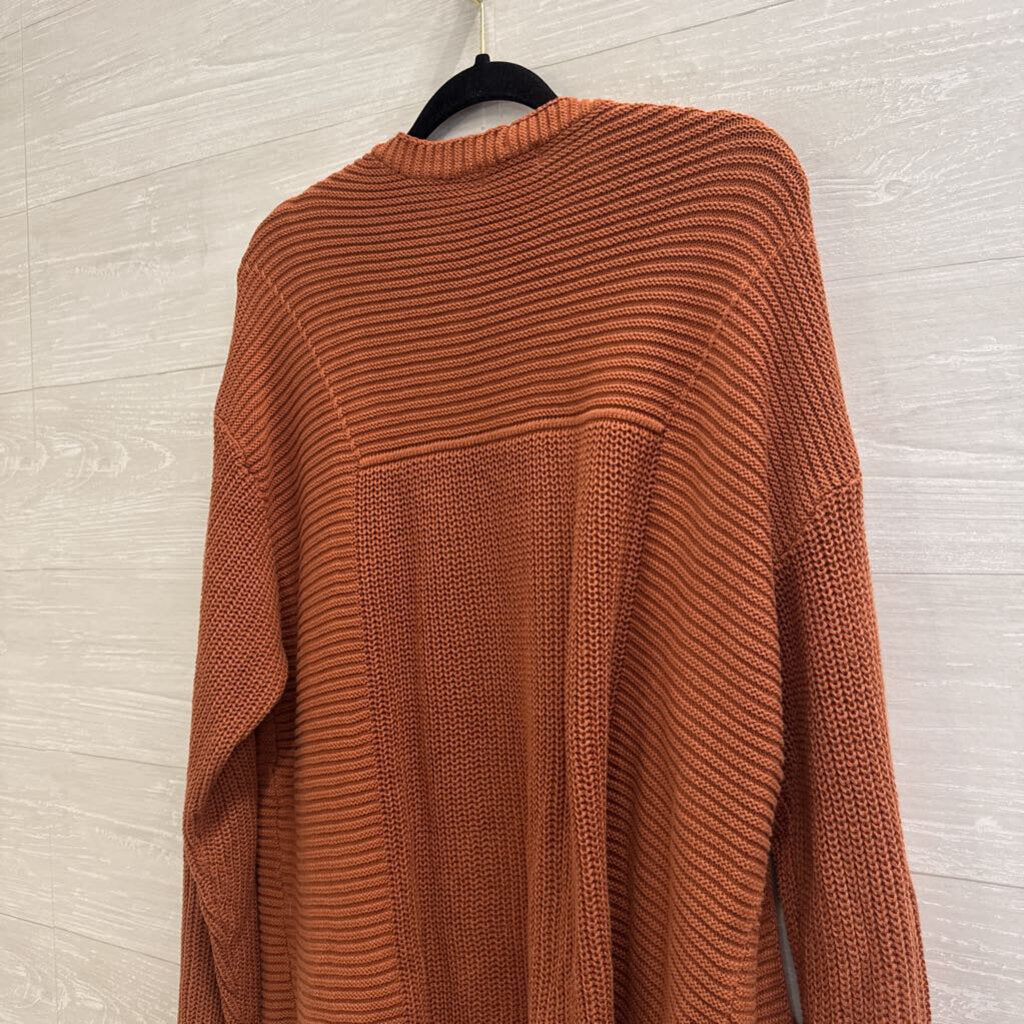 Grace and Lace Orange Knit Open Front Cardigan Sweater Large