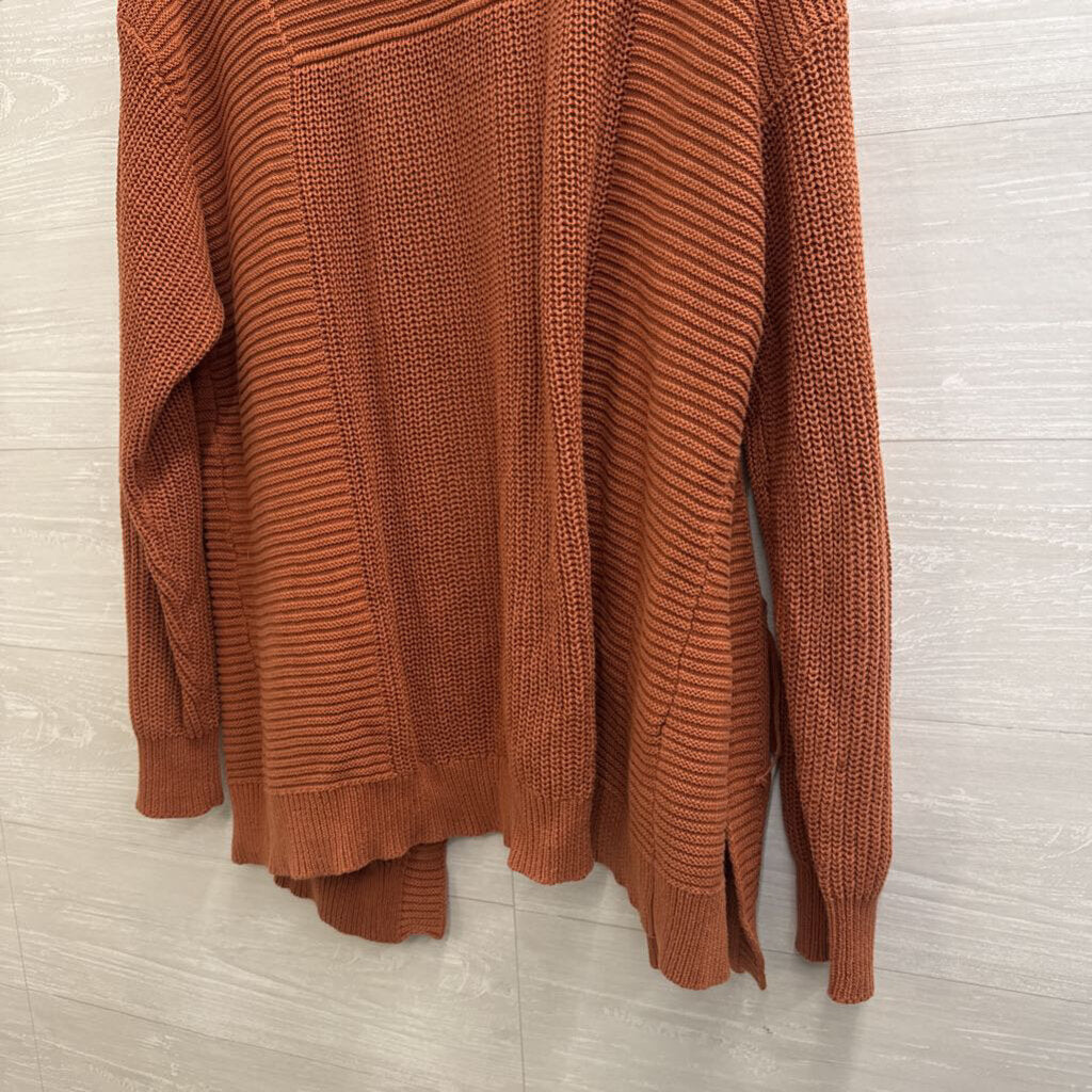 Grace and Lace Orange Knit Open Front Cardigan Sweater Large