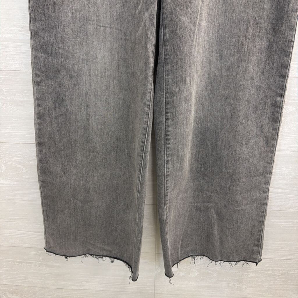 Easel Grey Denim Wide Leg Jeans Large