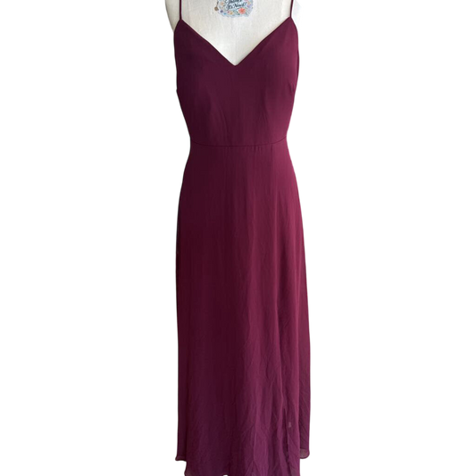 Birdy Grey Burgundy Long Formal Dress Extra Large