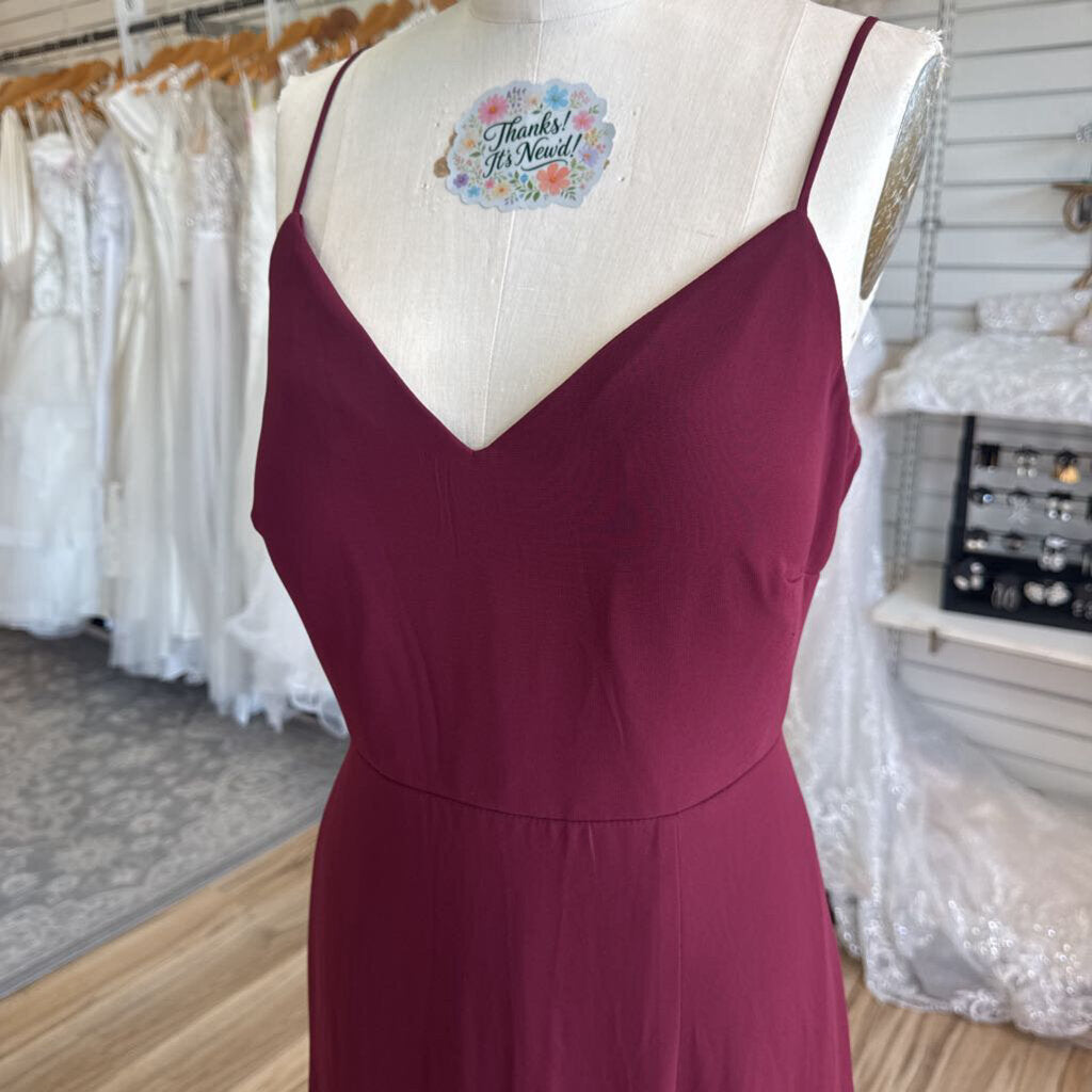 Birdy Grey Burgundy Long Formal Dress Extra Large