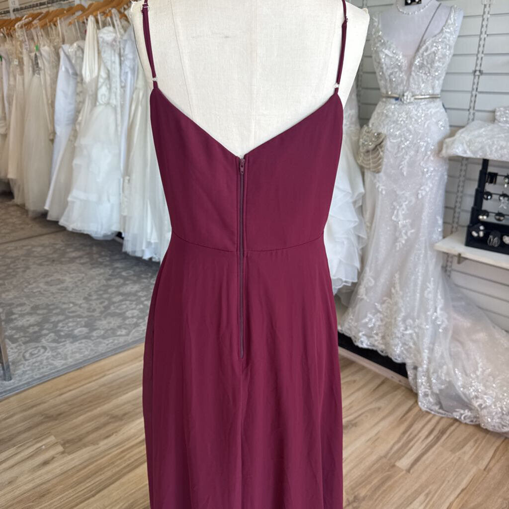 Birdy Grey Burgundy Long Formal Dress Extra Large