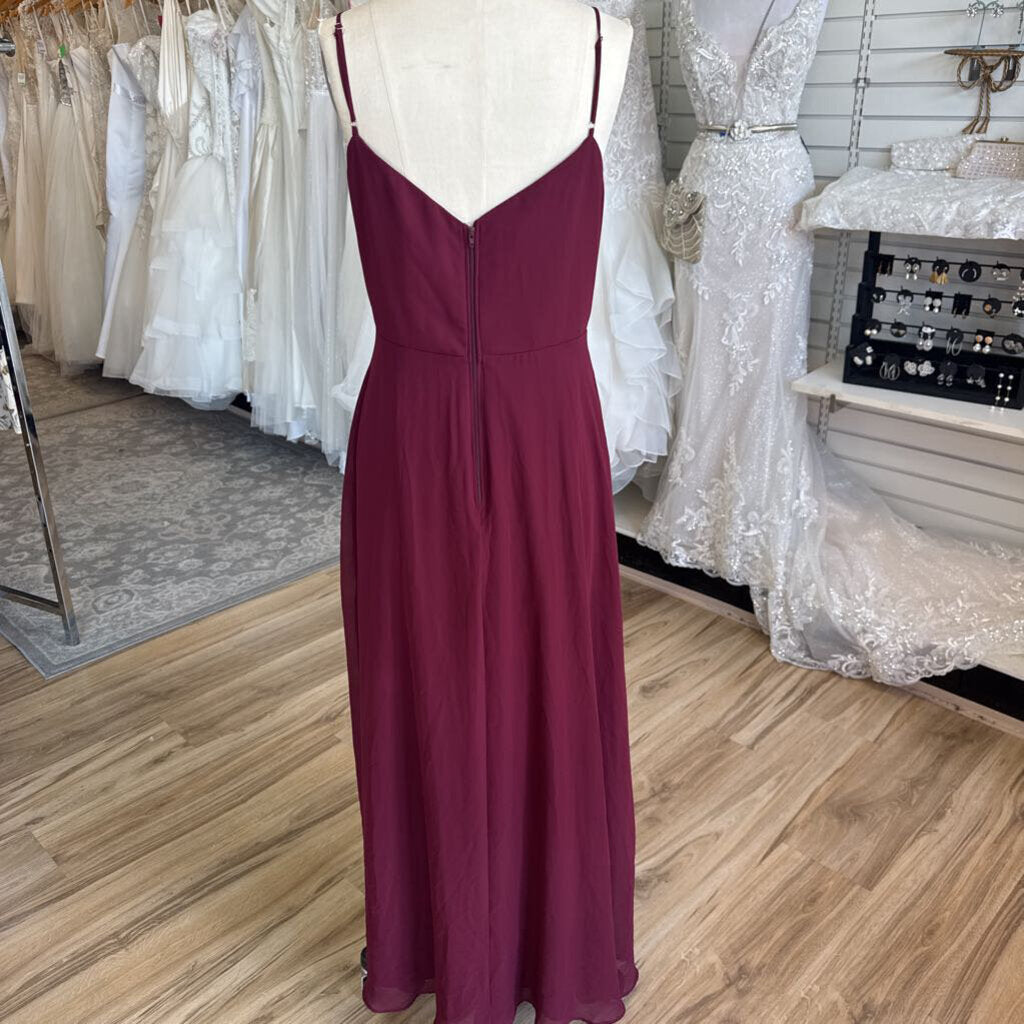 Birdy Grey Burgundy Long Formal Dress Extra Large