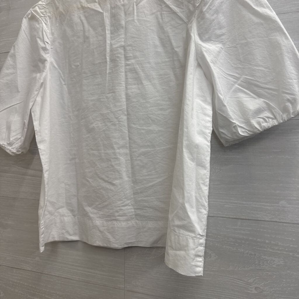 Loft Short Puff Sleeve Bow Front Top Extra Small