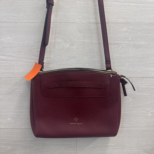 Nanette Lepore Burgundy Pebbled Leather Crossbody Purse