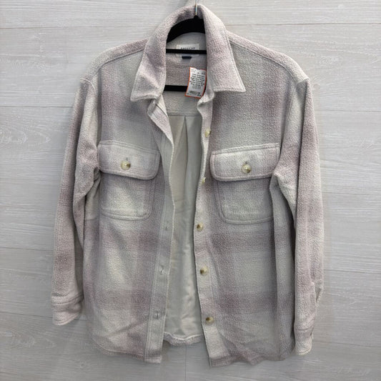 American Eagle Grey/ Purple Plaid Oversized Shacket Extra Small