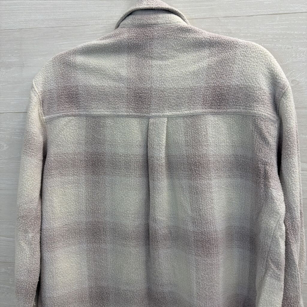 American Eagle Grey/ Purple Plaid Oversized Shacket Extra Small