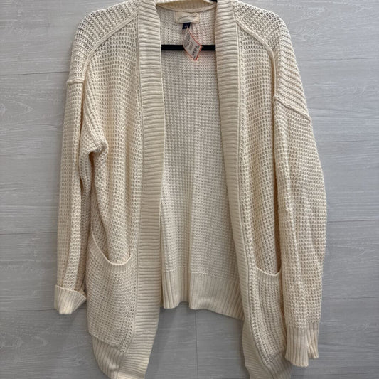 Cream Knit Open Front Cardigan Sweater Small
