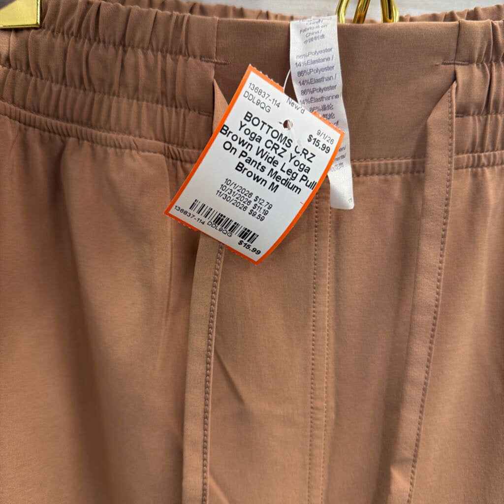CRZ Yoga Brown Wide Leg Pull On Pants Medium