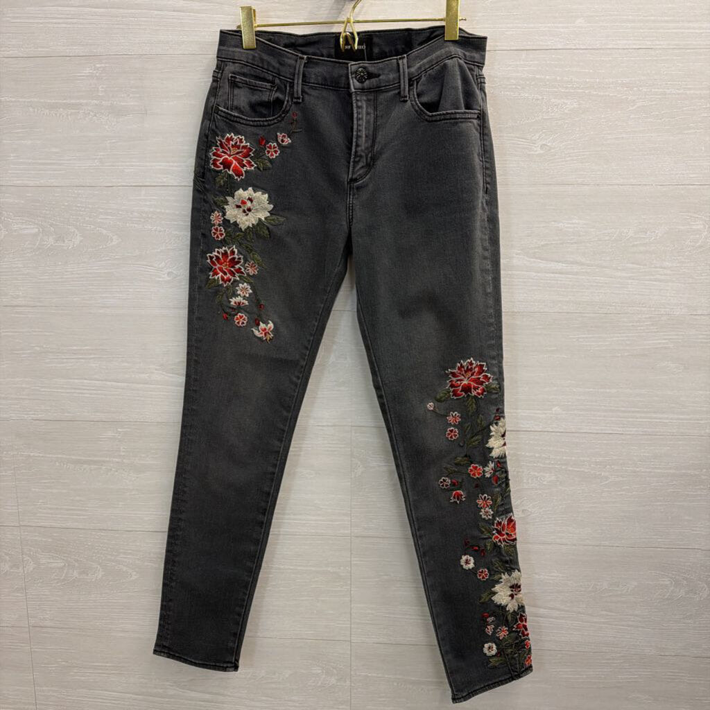 Driftwood Black/ Multi Embroidered Black Denim Jackie Jeans 26