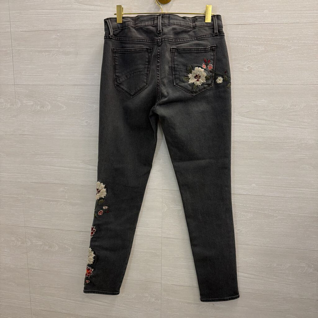 Driftwood Black/ Multi Embroidered Black Denim Jackie Jeans 26