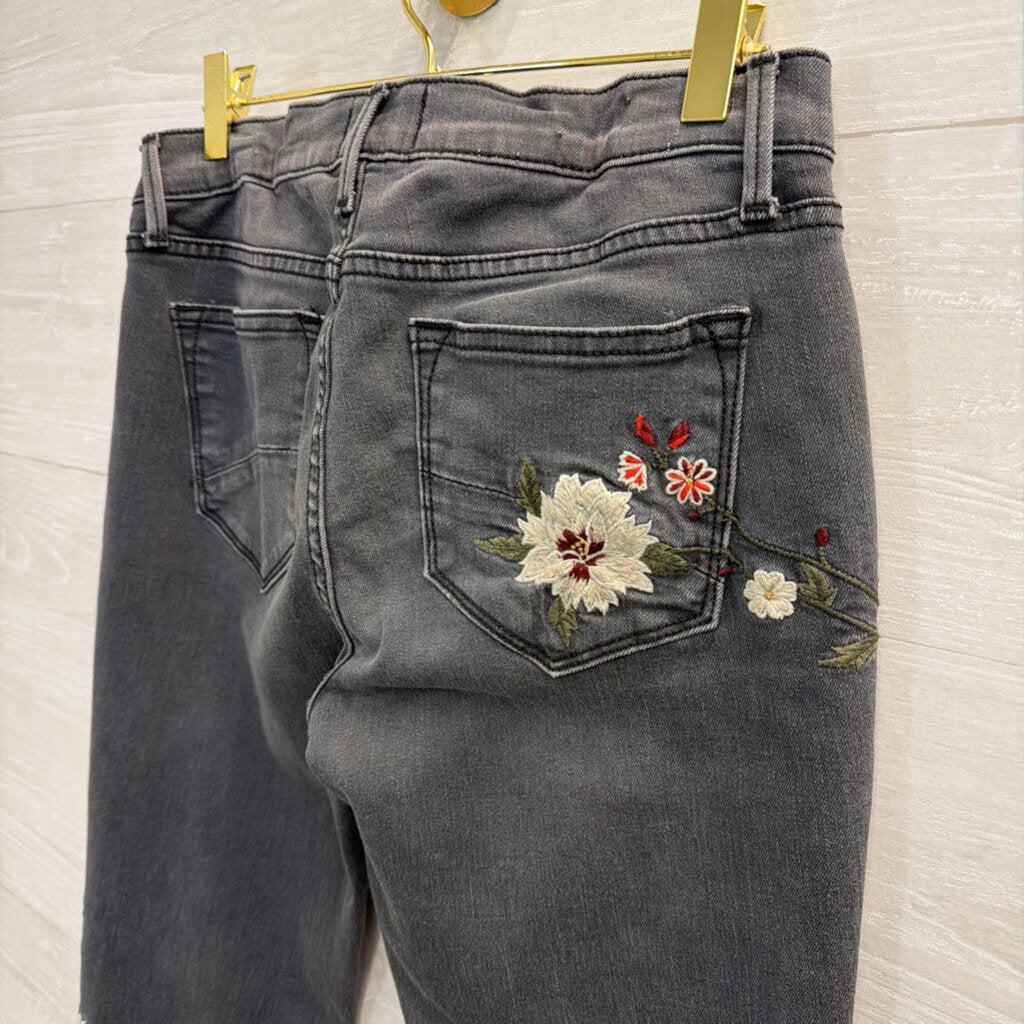 Driftwood Black/ Multi Embroidered Black Denim Jackie Jeans 26