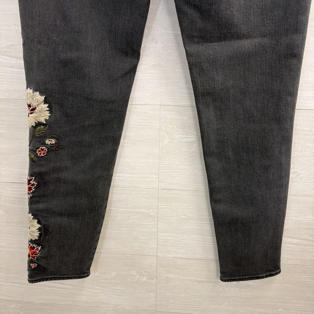 Driftwood Black/ Multi Embroidered Black Denim Jackie Jeans 26