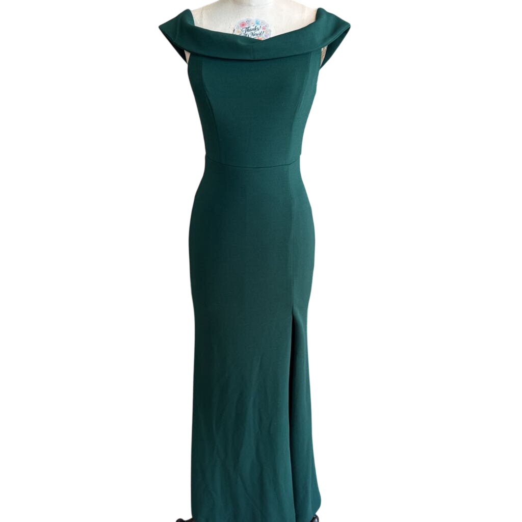 Lulus Green Off Shoulder Long Formal Dress Small