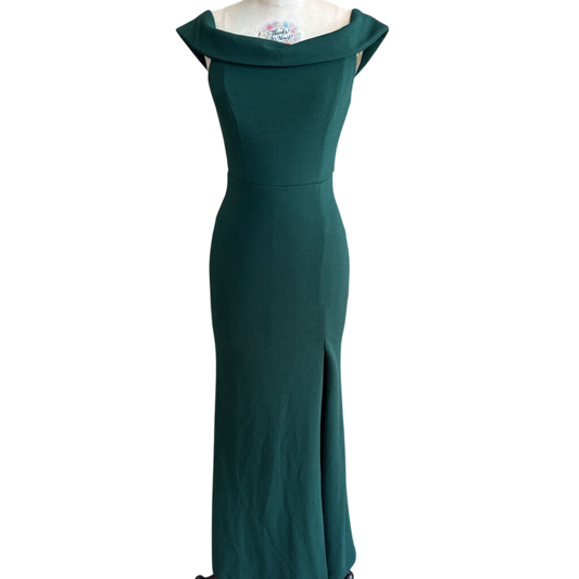 Lulus Green Off Shoulder Long Formal Dress Small