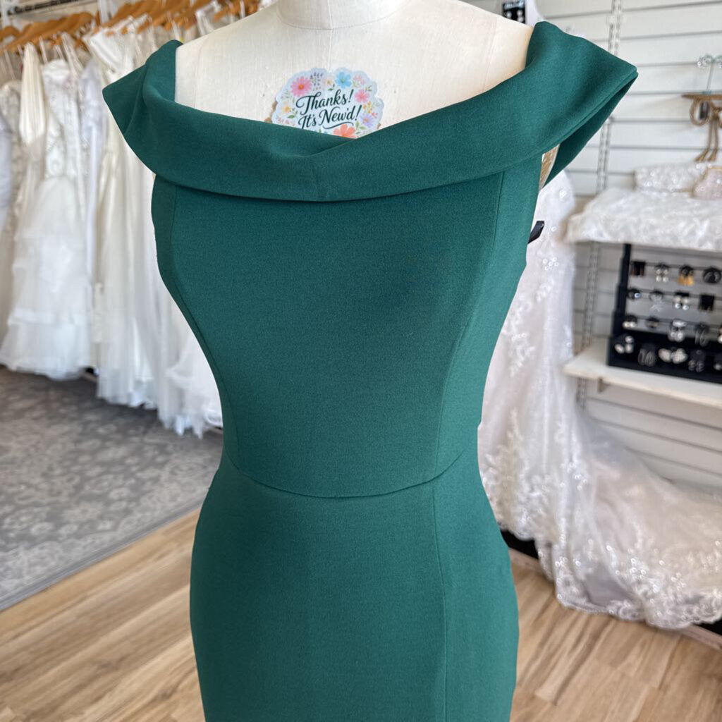 Lulus Green Off Shoulder Long Formal Dress Small