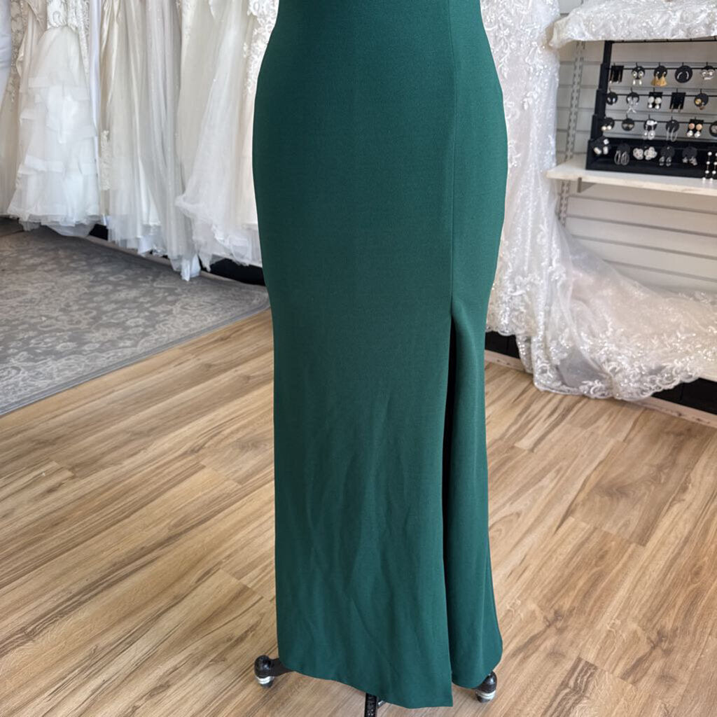 Lulus Green Off Shoulder Long Formal Dress Small