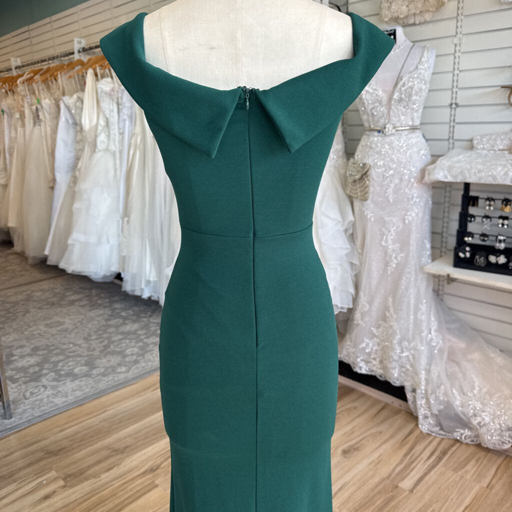 Lulus Green Off Shoulder Long Formal Dress Small