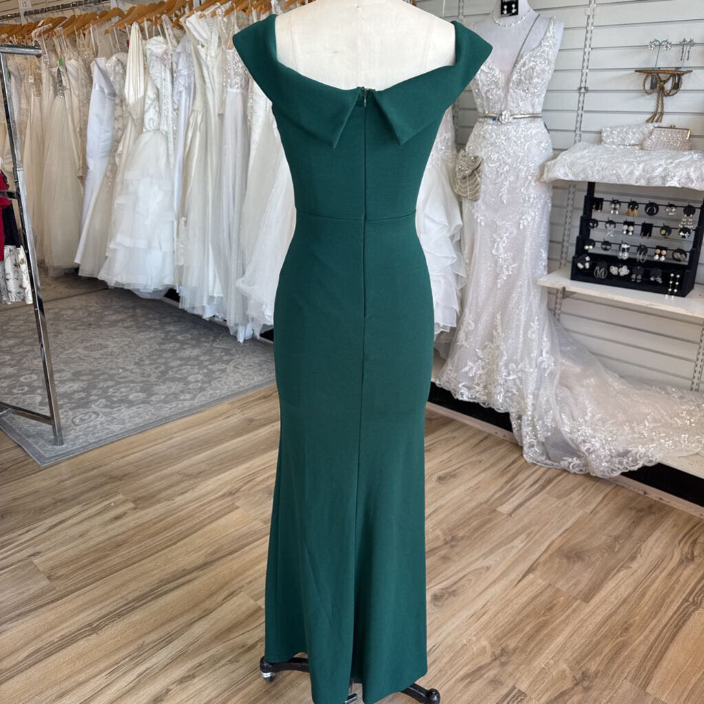 Lulus Green Off Shoulder Long Formal Dress Small