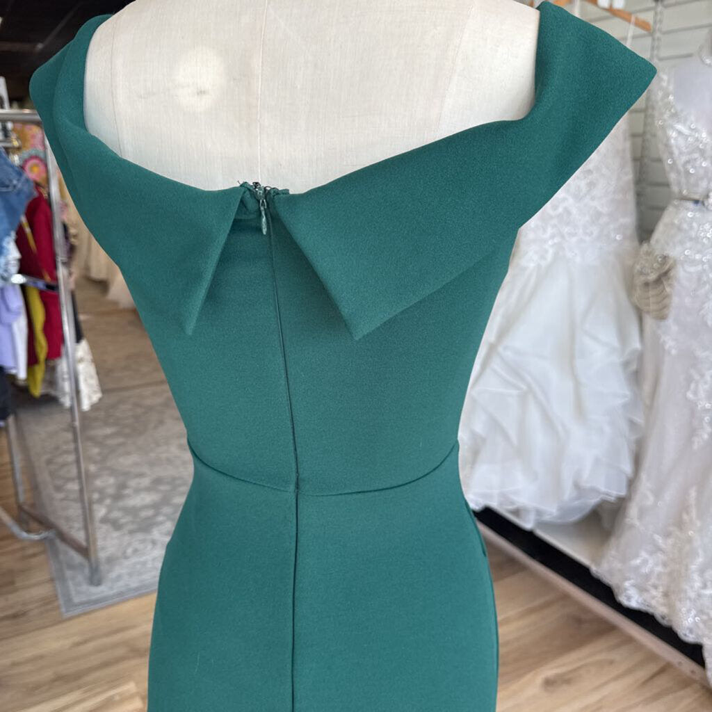 Lulus Green Off Shoulder Long Formal Dress Small