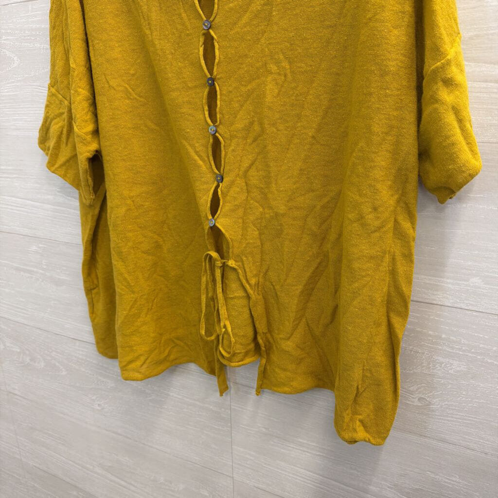 Chalet Yellow Knit Short Sleeve Boxy Top 3