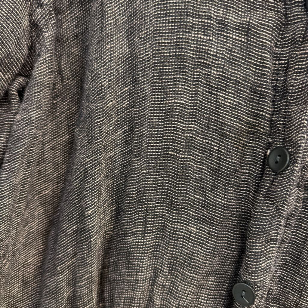 Flax Grey/ White Thread Long Sleeve Button Down Tunic Top Large