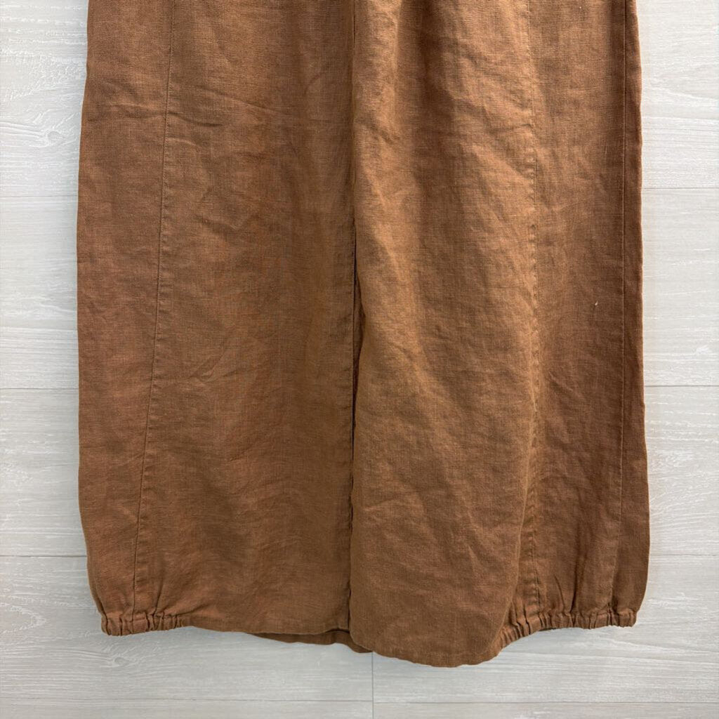 Kleen Brown 100% Linen Midi Skirt Small