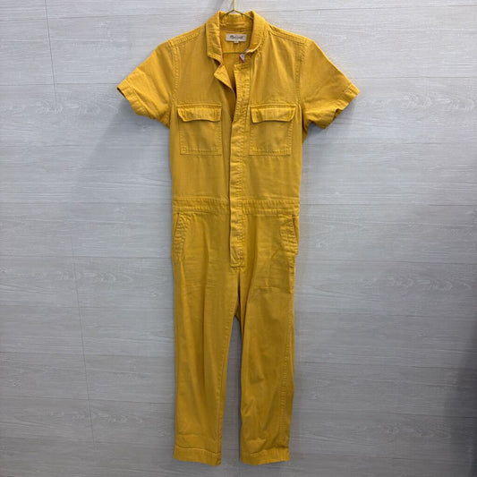 Madewell Yellow Denim Short Sleeve Jumpsuit Small