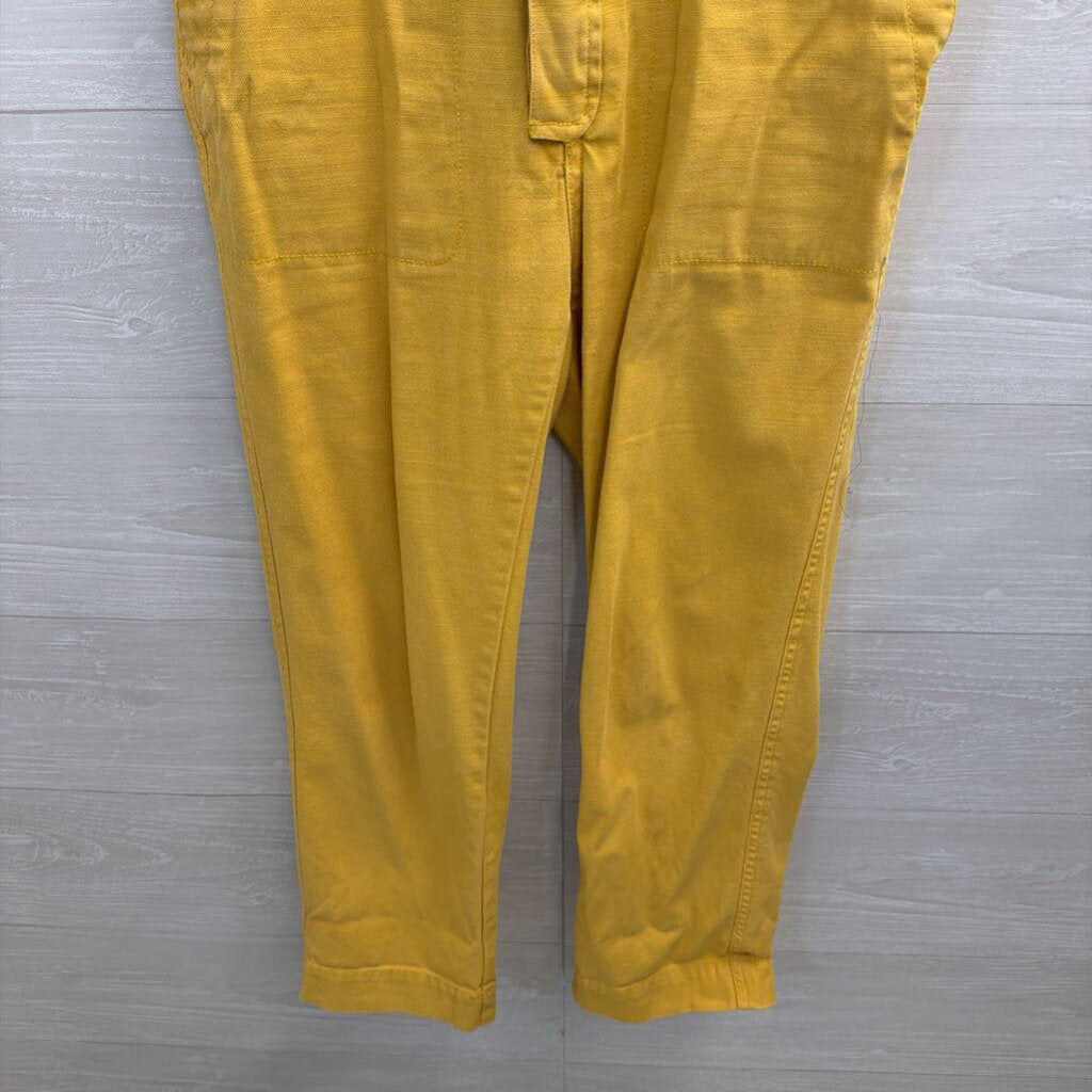 Madewell Yellow Denim Short Sleeve Jumpsuit Small