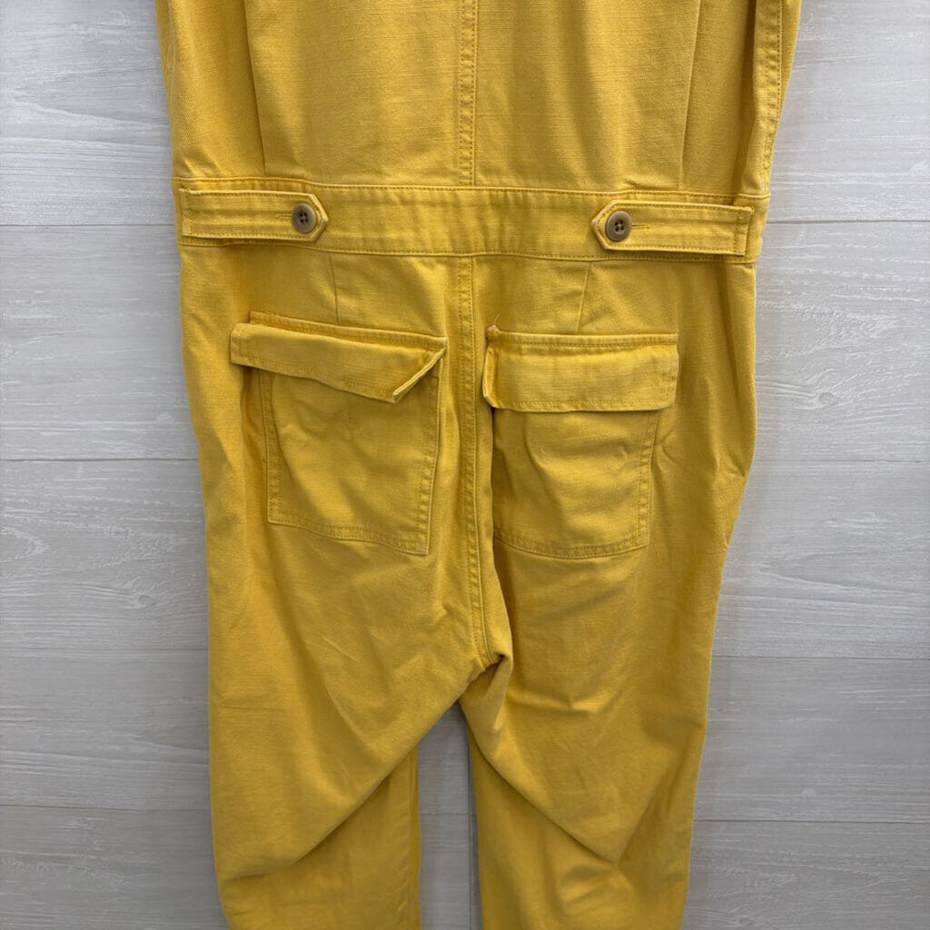 Madewell Yellow Denim Short Sleeve Jumpsuit Small