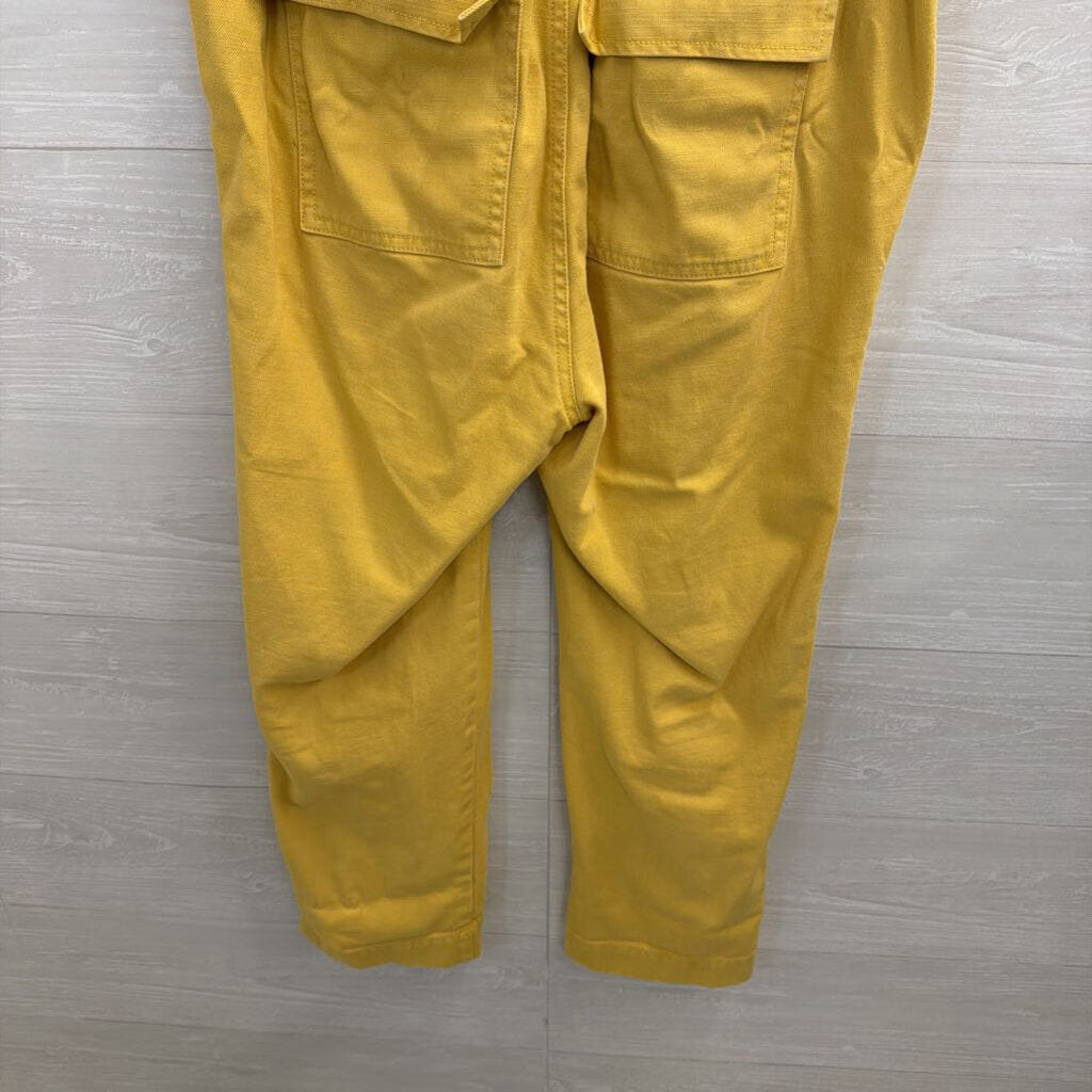 Madewell Yellow Denim Short Sleeve Jumpsuit Small